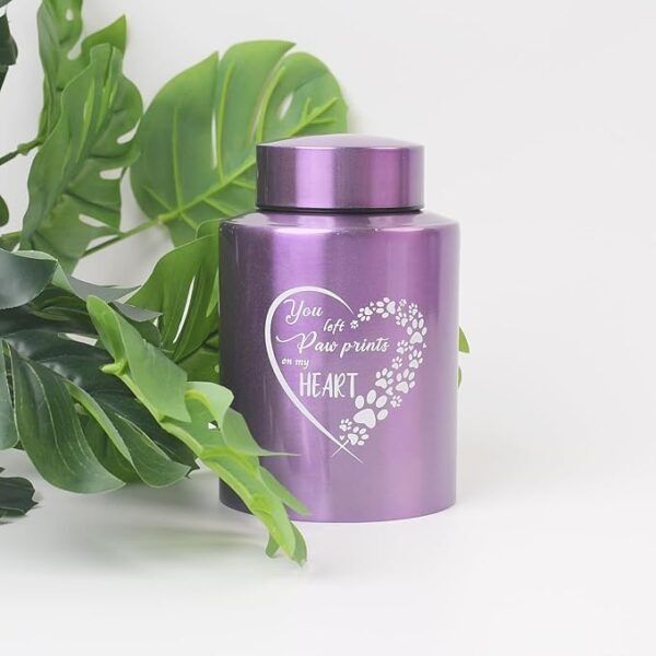 6 Inches Pet Urn for Ashes Dog Urn for Ashes Cat Urn Memorial Urn for Dogs or Cats Paw Print Keepsake Urn for Pet Laser Engraving with Meaningful Words-You Left paw Prints on My Heart - Image 3