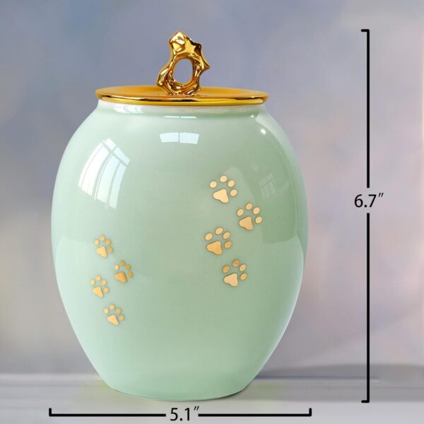Medium Pet Urns for Dogs Ashes, Ceramics Pet Urn for Dog Cat Ashes (Paw Prints) - Image 6