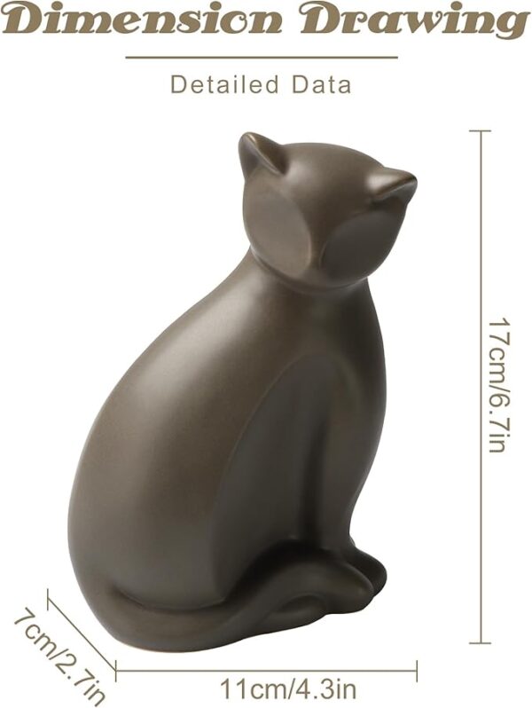 Pet Urns for Cats, Elegant Ceramics Cremation Keepsake for Pet Ashe, Gray Memorial Funeral Caskets with Seal Kit as Gifts for Friends Who Lost Kittens (10lbs) - Image 4