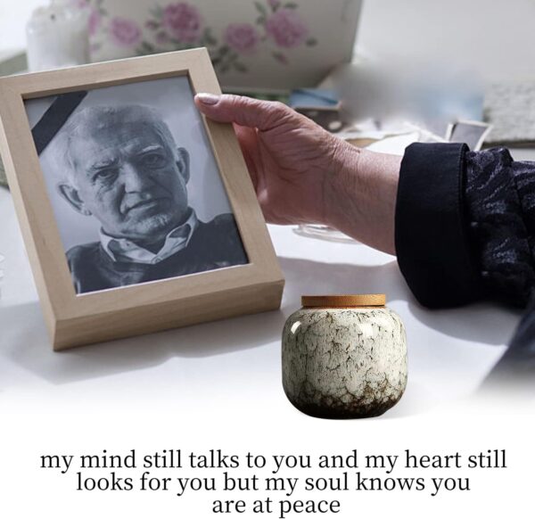Small Urn for Human Ashes - Ceramic Decorative Token Funeral Mini Urns, for Adult, Child, and Pets, Honor Your Loved One Lost - Image 3