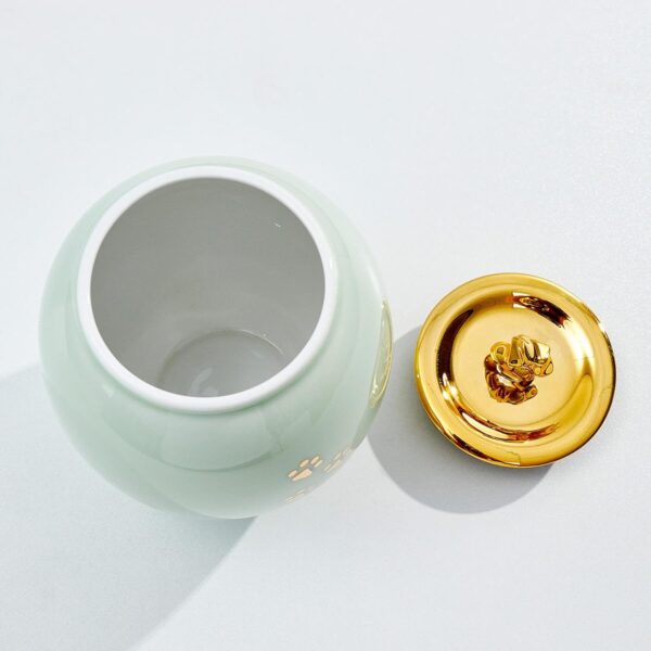 Medium Pet Urns for Dogs Ashes, Ceramics Pet Urn for Dog Cat Ashes (Paw Prints) - Image 3