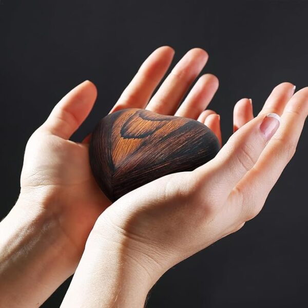 Small Urns for Ashes Keepsake Heart Shape Design, Miniature Small Cremation Urn for Pet or Sharing, Capacity of 3-4 Table Spoons, Male or Female, Choose from 4 Colors, Metal with Wood Finish Cherry - Image 6