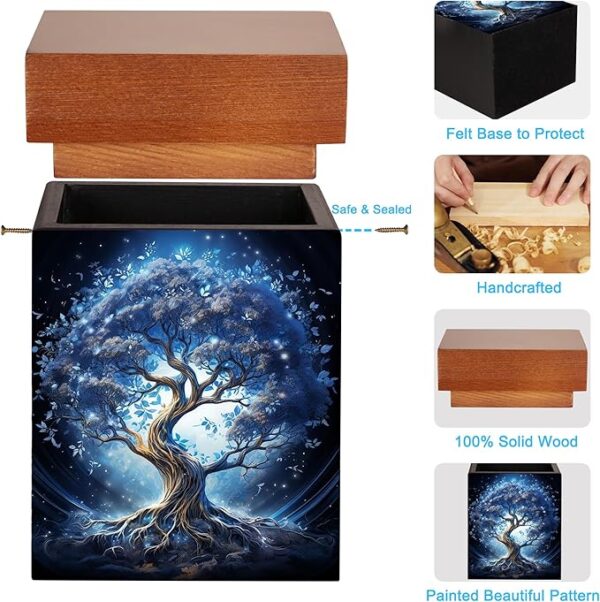 Small Urns for Ashes Keepsake, Wooden Small Cremation Urns for Male or Female Child, Pets Cat Dog, Mini Cremation Urn for Sharing Ashes,Hold 25 Cubic Inches Remains - Image 6