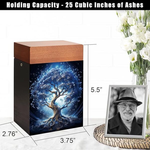 Small Urns for Ashes Keepsake, Wooden Small Cremation Urns for Male or Female Child, Pets Cat Dog, Mini Cremation Urn for Sharing Ashes,Hold 25 Cubic Inches Remains - Image 7