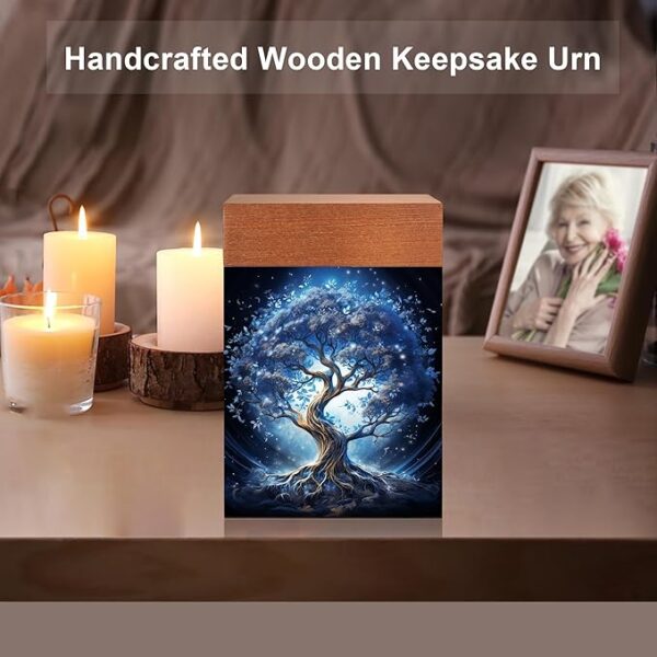 Small Urns for Ashes Keepsake, Wooden Small Cremation Urns for Male or Female Child, Pets Cat Dog, Mini Cremation Urn for Sharing Ashes,Hold 25 Cubic Inches Remains - Image 4
