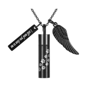 Dog/Cat Paw Print Cylinder Cremation Jewelry For Pet Ashes Keepsake Urn Necklace Women Men Memorial Pendant - I Still Need You Close To Me