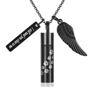 Do/Cat Paw Print Cylinder Cremation Jewelry For Pet Ashes Keepsake Urn Necklace Women Men Memorial Pendant - I Still Need You Close To Me