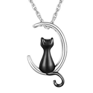 Cat Ash Necklace Urn Necklace for Ashes Moon Cremation Necklace Memorial Cremation Jewelry for Pet Ashes