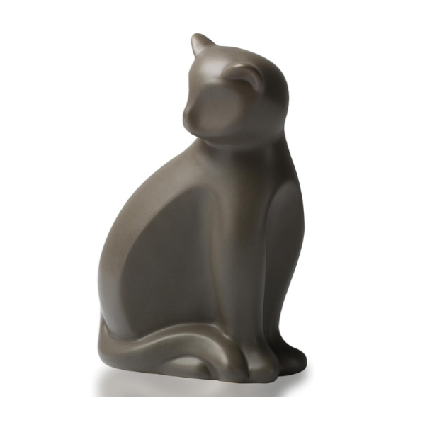 Pet Urns for Cats, Elegant Ceramics Cremation Keepsake for Pet Ashe, Gray Memorial Funeral Caskets with Seal Kit as Gifts for Friends Who Lost Kittens (10lbs)