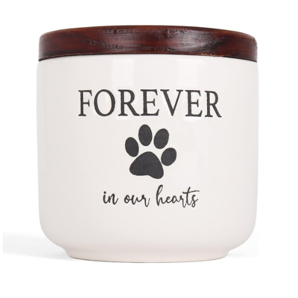 Ceramic Pet Urn - Paw Print Dog Urns for Ashes - Pet Urns for Cats & Dogs - Dog Ashes Keepsake - Pet Cremation Box - Urn for Dog Ashes (100 lb)