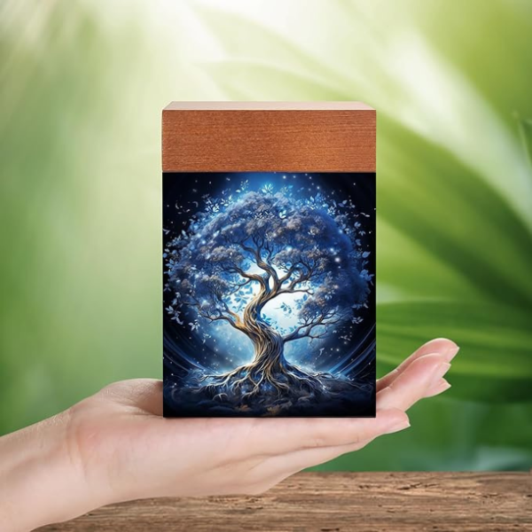 Small Urns for Ashes Keepsake, Wooden Small Cremation Urns for Male or Female Child, Pets Cat Dog, Mini Cremation Urn for Sharing Ashes,Hold 25 Cubic Inches Remains
